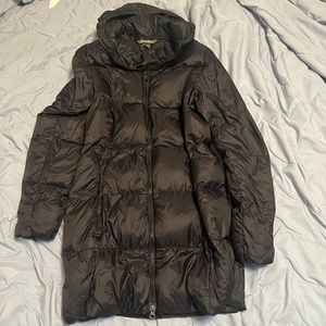 Eddie Bauer EB550 Long Down Puffer Jacket Parka Hooded Women's Small Black